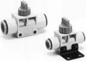 VHK2-04F-04F  SMC VHK Finger Valve 2 Ports, 4mm to 4mm Grey Handle